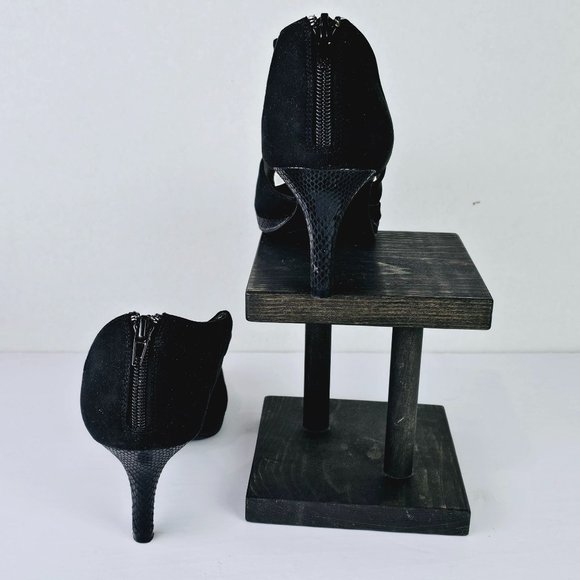 Coach And Four Drina Women's Black D'Orsay Strap Zipper Back Heels Sz 10 - Picture 6 of 9